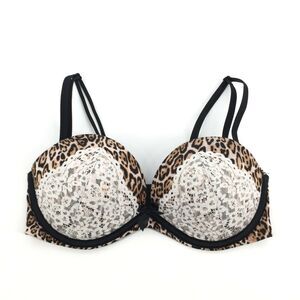 Victoria's Secret Very Sexy Strapless Cheetah Print Bra 34D Brown Black White